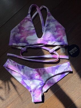 NWT Moana Bikini Cloud 9 Adrift Reversible Bikini Set Purple